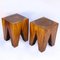 Sgabelli o tavolini in legno massiccio, anni '80, set di 2, Immagine 11