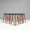 Leather and Walnut Ch56 Bar Stools by Hans J Wegner for Carl Hansen, Set of 5, Image 4