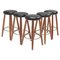 Leather and Walnut Ch56 Bar Stools by Hans J Wegner for Carl Hansen, Set of 5, Image 1