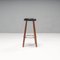 Leather and Walnut Ch56 Bar Stools by Hans J Wegner for Carl Hansen, Set of 5 7