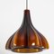 Flower-Shaped Opaque Brown Glass Pendant Lamp from Peill & Putzler, Europe, 1970 11