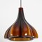 Flower-Shaped Opaque Brown Glass Pendant Lamp from Peill & Putzler, Europe, 1970, Image 11