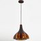 Flower-Shaped Opaque Brown Glass Pendant Lamp from Peill & Putzler, Europe, 1970, Image 10