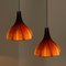 Flower-Shaped Opaque Brown Glass Pendant Lamp from Peill & Putzler, Europe, 1970, Image 3