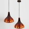 Flower-Shaped Opaque Brown Glass Pendant Lamp from Peill & Putzler, Europe, 1970, Image 9