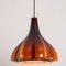 Flower-Shaped Opaque Brown Glass Pendant Lamp from Peill & Putzler, Europe, 1970 8