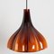 Flower-Shaped Opaque Brown Glass Pendant Lamp from Peill & Putzler, Europe, 1970 6