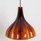 Flower-Shaped Opaque Brown Glass Pendant Lamp from Peill & Putzler, Europe, 1970, Image 6