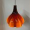 Flower-Shaped Opaque Brown Glass Pendant Lamp from Peill & Putzler, Europe, 1970 12