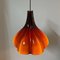 Flower-Shaped Opaque Brown Glass Pendant Lamp from Peill & Putzler, Europe, 1970, Image 12