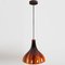 Flower-Shaped Opaque Brown Glass Pendant Lamp from Peill & Putzler, Europe, 1970, Image 15
