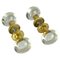 Double Round Push and Pull Door Knobs in Acrylic and Brass, Set of 2 2