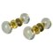 Double Round Push and Pull Door Knobs in Acrylic and Brass, Set of 2 1