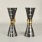 Hourglass Wall Lights in Black and White Glass, 1950s, Set of 2, Image 2
