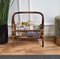 Italian Bohemian French Riviera Bamboo and Rattan Magazine Rack, 1960s, Image 3