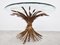Vintage Wheatsheaf Coffee Table in Gilt Metal and Glass, 1960s, Image 9