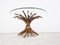 Vintage Wheatsheaf Coffee Table in Gilt Metal and Glass, 1960s 5