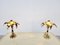 Brass Flower Table Lamps, 1970s, Set of 2 3