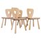 Swedish Sculptural Dining Chairs in Pine by Bo Fjaestad, 1930s, Set of 4 1