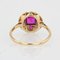 French Art Deco 18 Karat Yellow Gold and Platinum Ring with Ruby Diamonds, 1925, Image 11