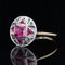 French Art Deco 18 Karat Yellow Gold and Platinum Ring with Ruby Diamonds, 1925, Image 5