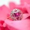 French Art Deco 18 Karat Yellow Gold and Platinum Ring with Ruby Diamonds, 1925 4