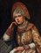 V. Bobrov, Portrait de Femme Russe dans un Kokoshnik, 1904, Huile sur Toile, Encadrée 1