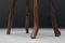 Taburete francés Wabi Sabi con cuatro patas, años 40, Imagen 5