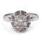 Vintage 18k White Gold and Platinum Ring with Diamonds, Image 1