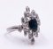 Vintage 18k White Gold Ring with Sapphire and Diamonds, 1970s 2