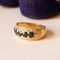 Vintage 18k Gold Ring with Sapphires and Diamonds, 1950s 6