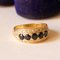 Vintage 18k Gold Ring with Sapphires and Diamonds, 1950s 2