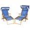 Antique Haxyes Steamer Deck Chairs with Canopy Top and Footrests, 1900s, Set of 2, Image 1