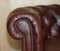 Poltrone Chesterfield antiche in pelle color rosso scuro, set di 2, Immagine 8