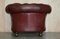 Antike ochsenblutfarbene Chesterfield Herren Klubsessel, 2er Set 15