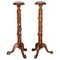 Hand Carved Fruitwood Vine Display Stands with Claw and Ball Feet, Set of 2 1