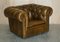 Vintage Chesterfield Sofa und 2 Clubsessel in Grünem Leder, 3er Set 11