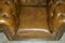 Divano Chesterfield vintage e 2 Club chair in pelle verde, set di 3, Immagine 17