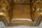 Vintage Chesterfield Sofa and 2 Club Chairs in Green Leather, Set of 3 17