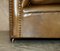 Vintage Chesterfield Sofa and 2 Club Chairs in Green Leather, Set of 3 5