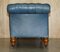 William IV Regency Hump Back Chesterfield Sofa in Blue Leather, 1830s 18
