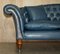 William IV Regency Hump Back Chesterfield Sofa in Blue Leather, 1830s 4