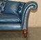 William IV Regency Chesterfield Sofa aus blauem Leder mit Buckelrücken, 1830er 10