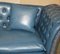 William IV Regency Hump Back Chesterfield Sofa in Blue Leather, 1830s 9