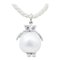 Baroque Pearl with black Diamonds &14 Karat White Gold Owl Pendant Necklace. 1