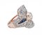 Zaffiri e diamanti con anello in oro rosa 14 carati e argento, Immagine 2