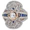 Sapphires & Diamonds with 14 Karat Rose Gold and Silver Ring, Image 1