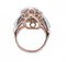 Zaffiri e diamanti con anello in oro rosa 14 carati e argento, Immagine 3