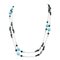 Collier Turquoise et Onyx avec Or Rose et Argent 1