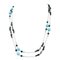 Turquoise & Onyx with Rose Gold and Silver Necklace 1